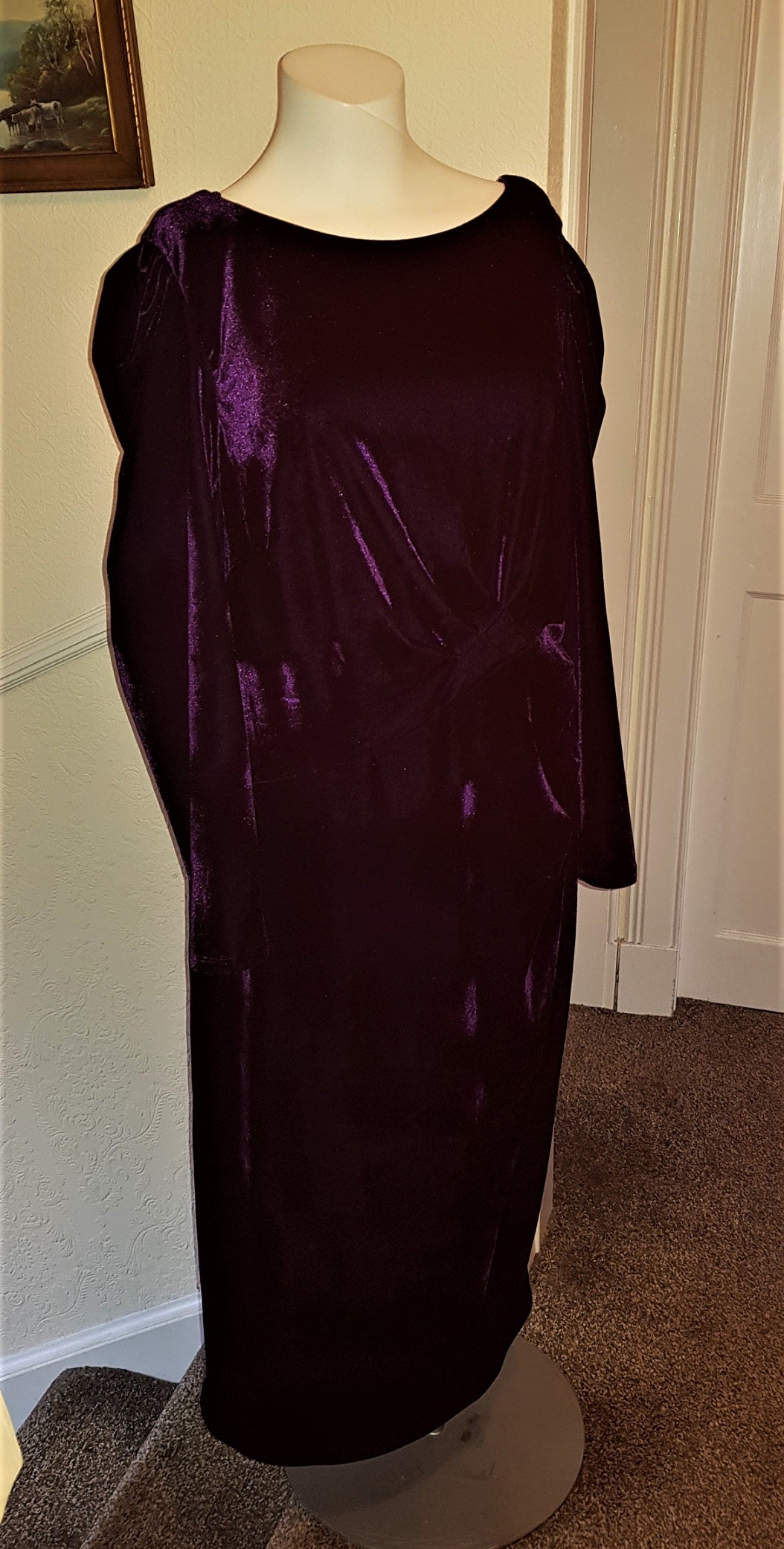 strapless open back dress Monsoon purple velvet cocktail dress (new) – The Frockery
