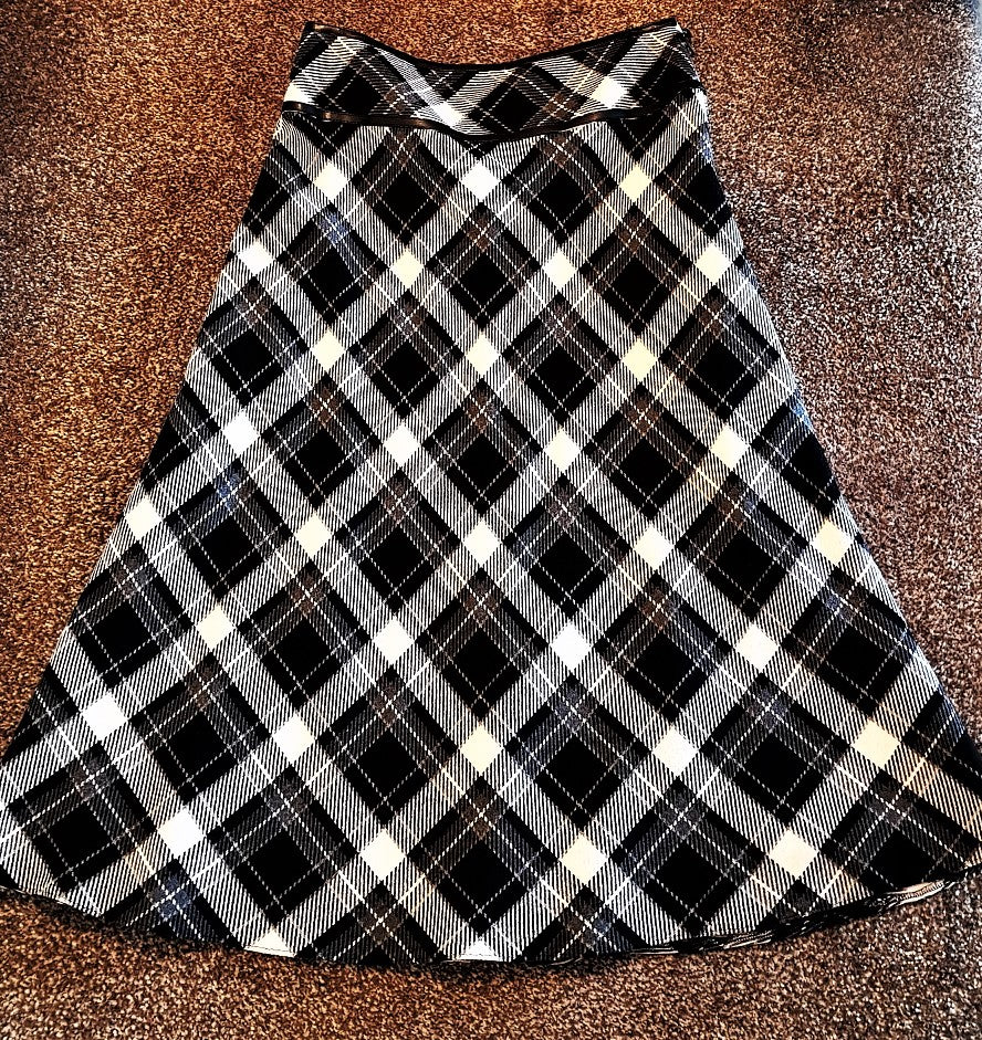 Autograph black and white tartan skirt