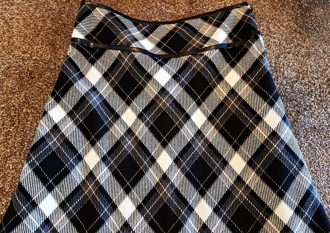 Autograph black and white tartan skirt