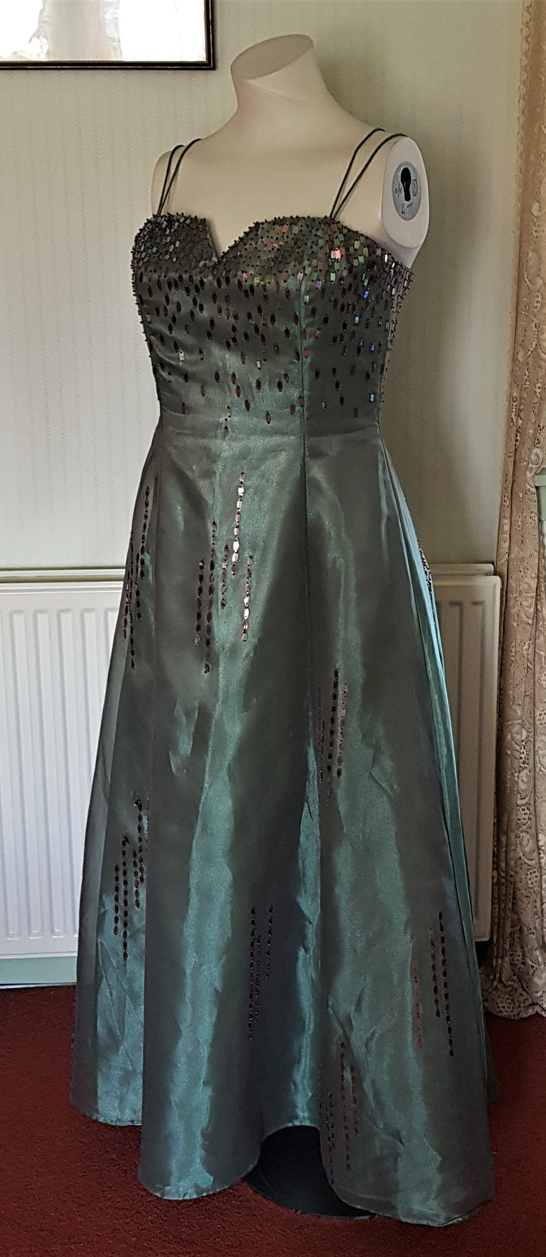 Iridescent green sequinned prom dress The Frockery Iridescent green sequinned prom dress The Frockery