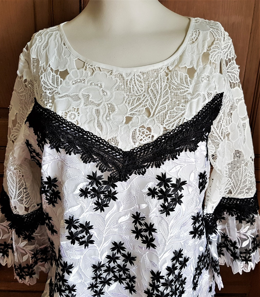 Miss Selfridge white embroidered organza and lace dress The Frockery Miss Selfridge white embroidered organza and lace dress The Frockery