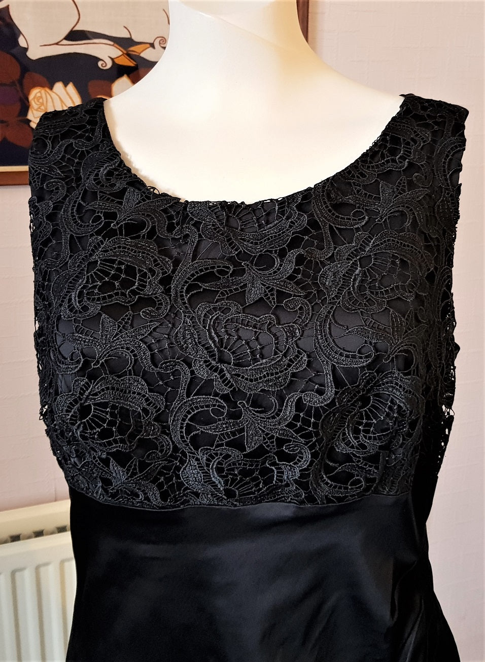 Belle by Oasis black satin lace bodice dress The Frockery Belle by Oasis black satin lace bodice dress The Frockery