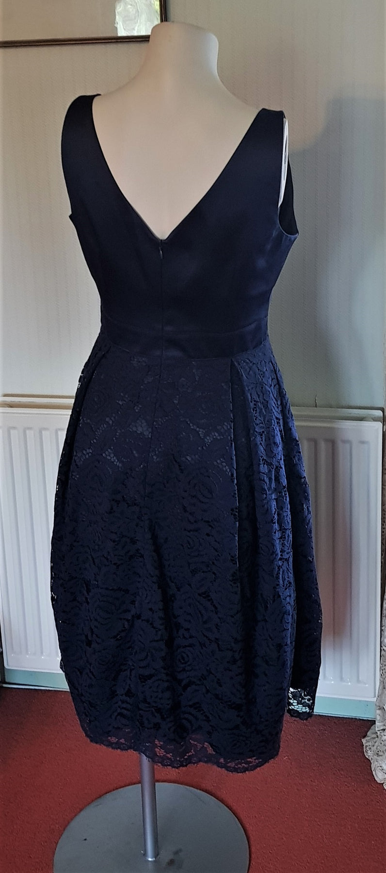 Oasis navy satin and lace occasion bridesmaid dress The Frockery Oasis navy satin and lace occasion bridesmaid dress The Frockery