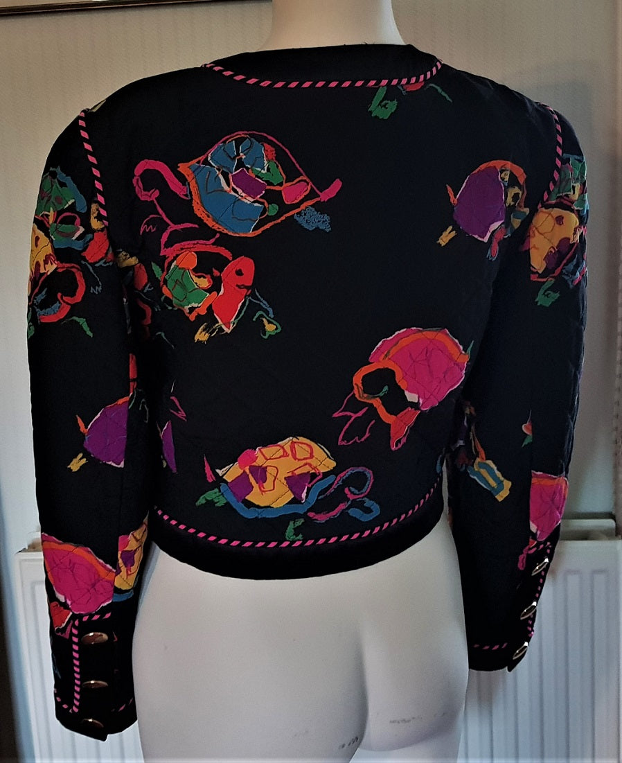 90s vintage Escada quilted silk print jacket – The Frockery