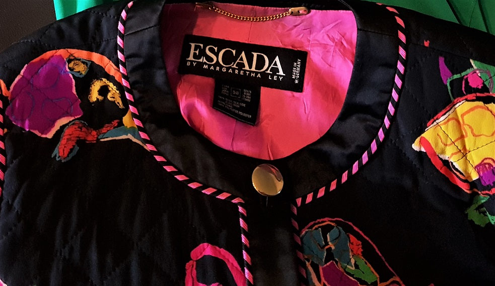 90s vintage Escada quilted silk print jacket – The Frockery