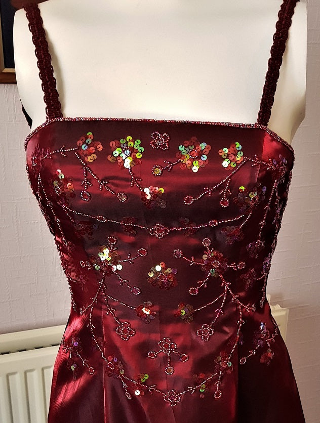 Morgan iridescent red evening gown