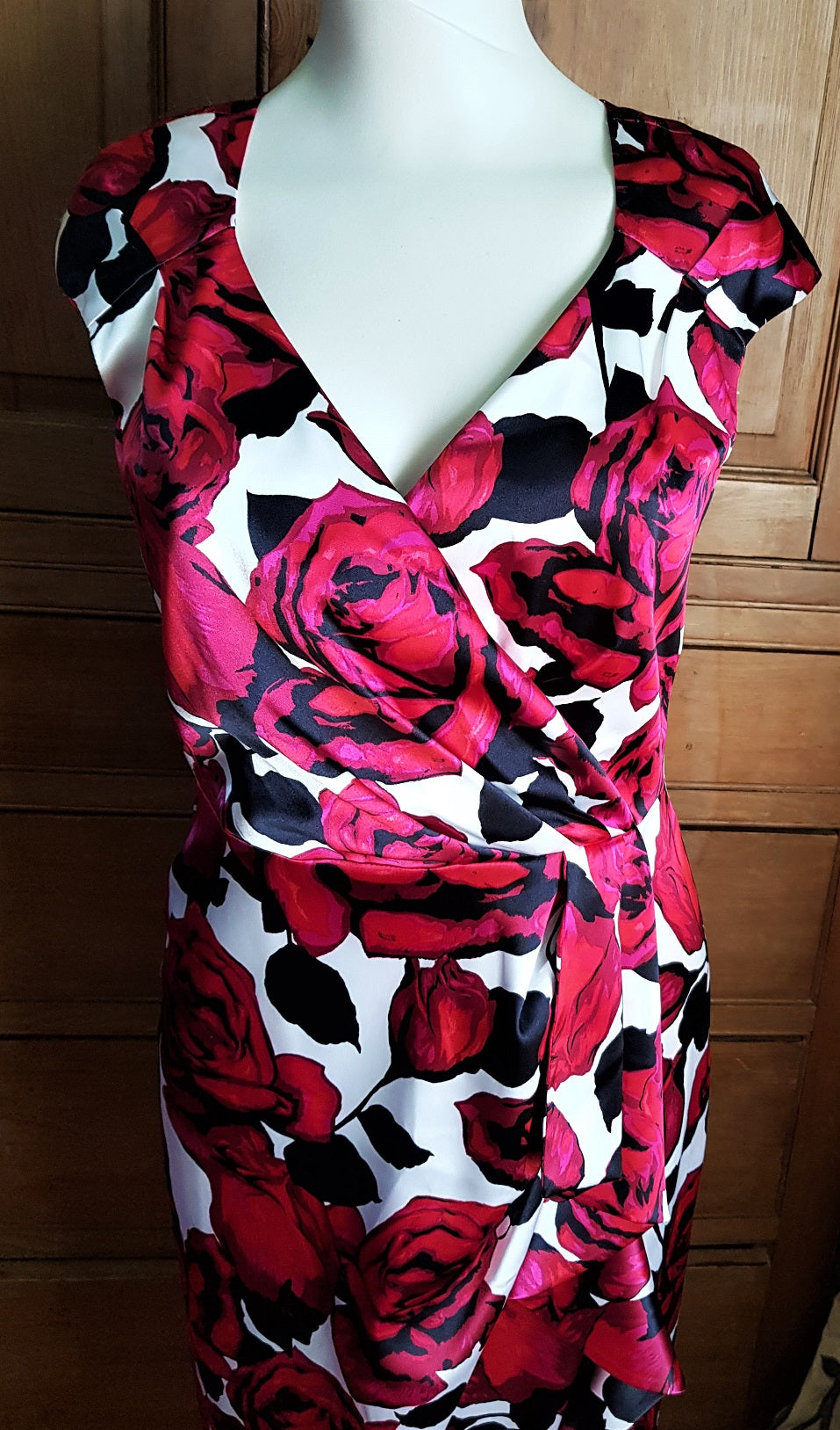 Michaela Louisa red rose print occasion dress