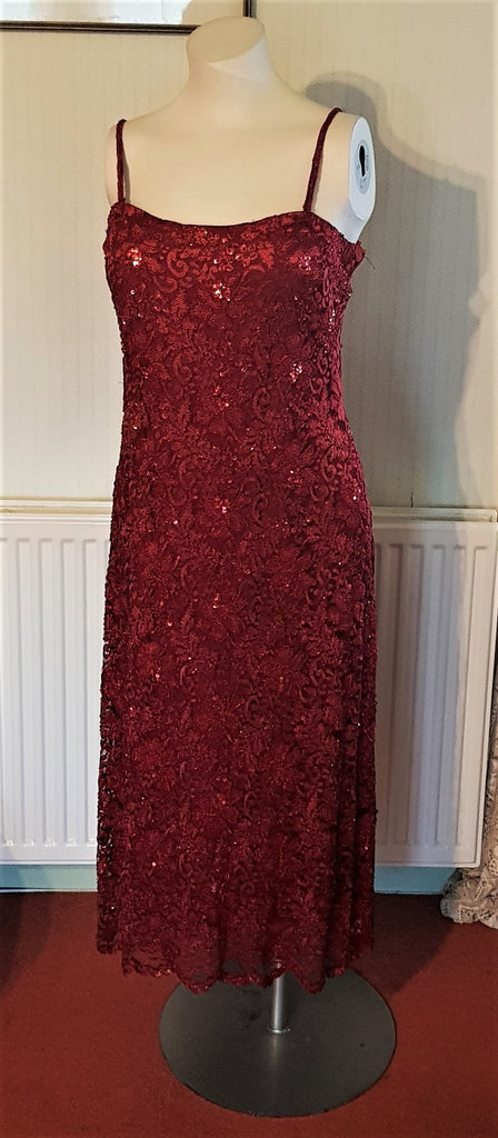 Phase Eight red sparkly lace cocktail dress  The Frockery
