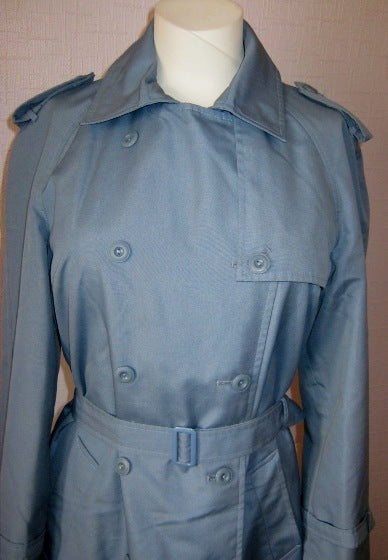 Telemac vintage blue trench coat raincoat and scarf – The Frockery