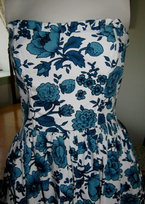 Jack Wills 50s inspired strapless teal print summer prom dress The Frockery