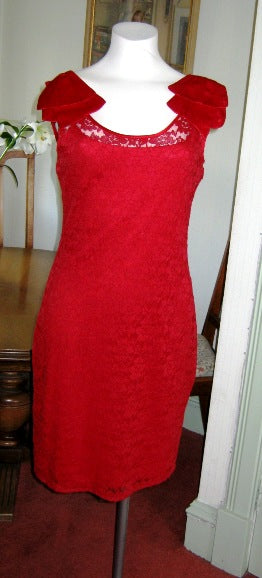 Oasis red lace bodycon cocktail dress unworn with tags – The Frockery