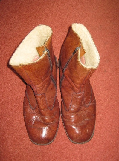 Vintage 60's 70's Tan store Leather Richard Draper Sheepskin Lined Boots Size UK 6/7