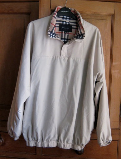 Men's casual beige Burberry Golf wind cheater top – The Frockery