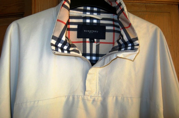 Men's casual beige Burberry Golf wind cheater top – The Frockery
