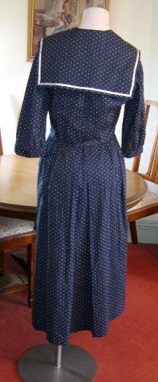 Vintage Laura Ashley navy polka dot sailor dress – The Frockery