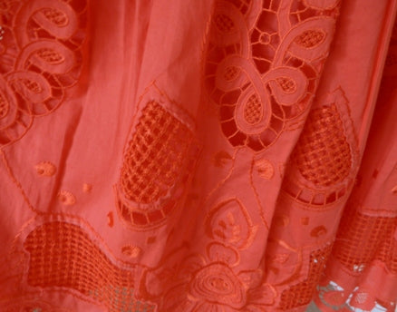 Karen Millen peach cotton cutwork dress – The Frockery