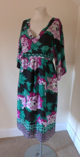 Monsoon peony print silk dress