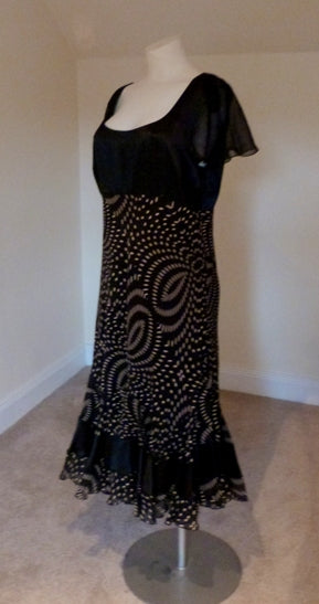 Fenn Wright Manson black silk print dress The Frockery