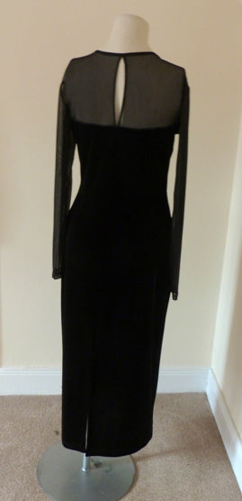 Black dress with sheer top best sale