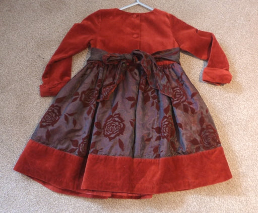 open lace back dress Laura Ashley child's red velvet dress – The Frockery