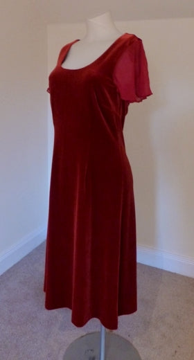 laura ashley red velvet dress Laura Ashley Vnt NWT Dress 14 Red Maxi Made in UK Velvet Taffeta RARE