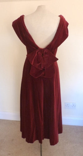 strapless open back dress Rosie Velvet Dress in Red main image 0