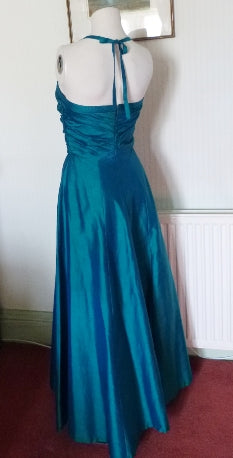 Monsoon Twilight green silk gown – The Frockery