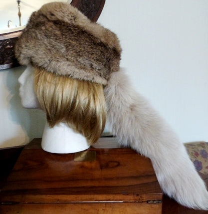 Davy Crockett Fur Hat Canada Red Fox Fur Davy Crockett Hat With