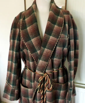 Men's vintage brown and green plaid dressing gown The Frockery Men's vintage brown and green plaid dressing gown The Frockery
