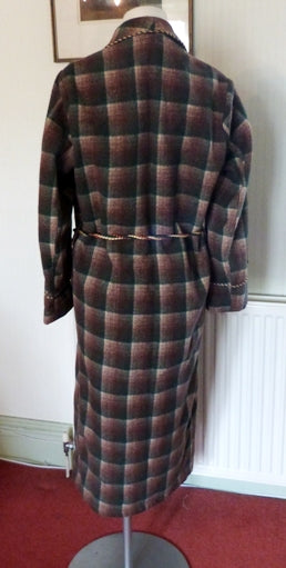 SOLD: Mens vintage brown and green plaid dressing gown SOLD: Mens vintage brown and green plaid dressing gown