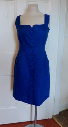 LK Bennett royal blue linen dress – The Frockery