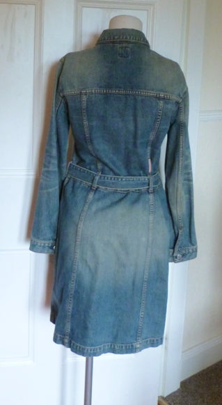 Miss Sixty stonewashed blue denim shirt dress