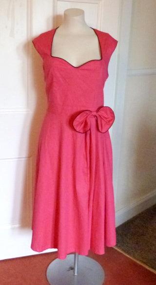 lindy bop pink dress Vintage Dusty Pink Rockabilly Party Dress by Lindy Bop New Old Stock With Tags Size XS