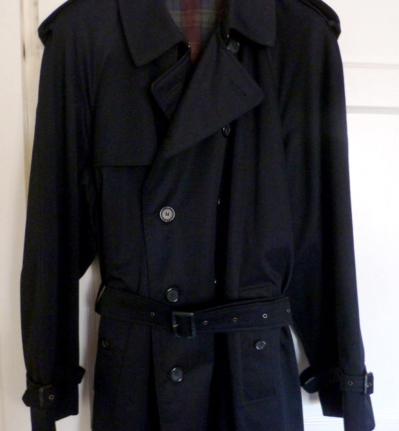 Men s vintage navy trench coat mac