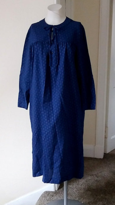liberty smock dress Vintage Liberty print blue wool smock dress – The Frockery
