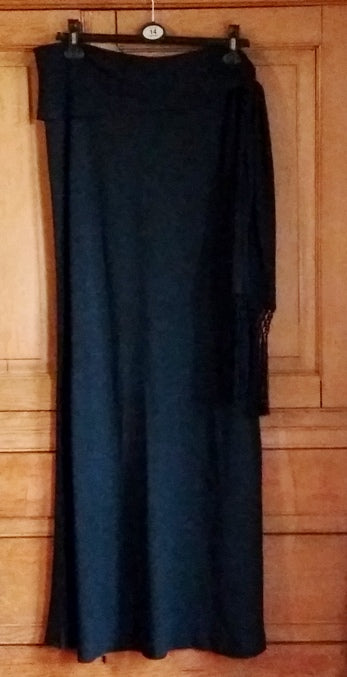 Vintage Jaeger black crepe evening maxi skirt