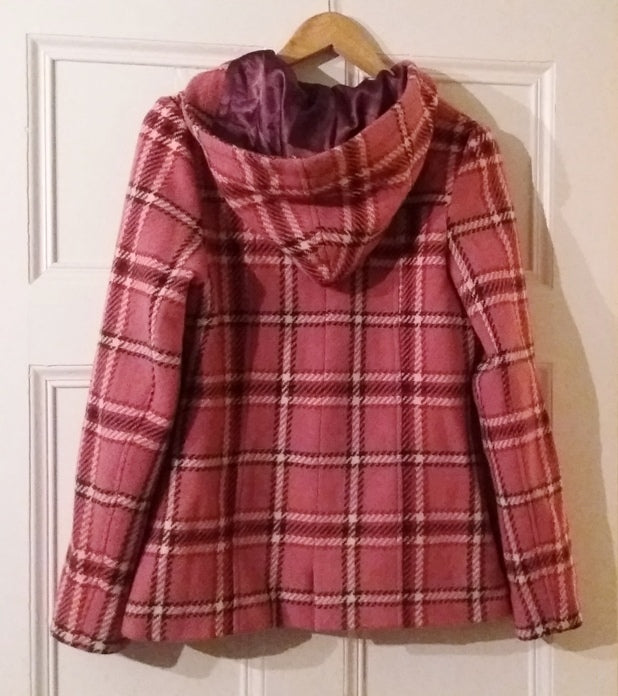 Ness pink tartan check Bess duffle coat - Main Image